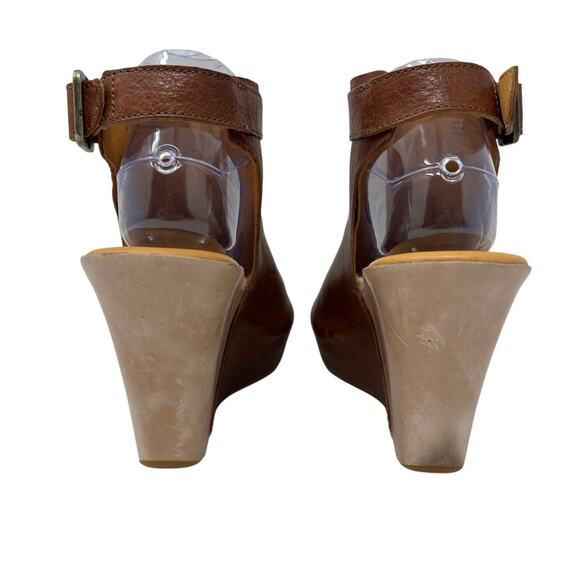 Kork Ease Berit Brown Leather Wedge Sandals 8M - Picture 3 of 10